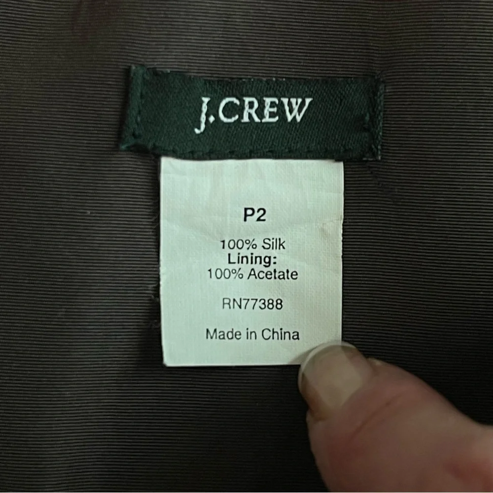 J. Crew Elegant Brown Silk Sleeveless Dress with Slip Size - Picture 4 of 7